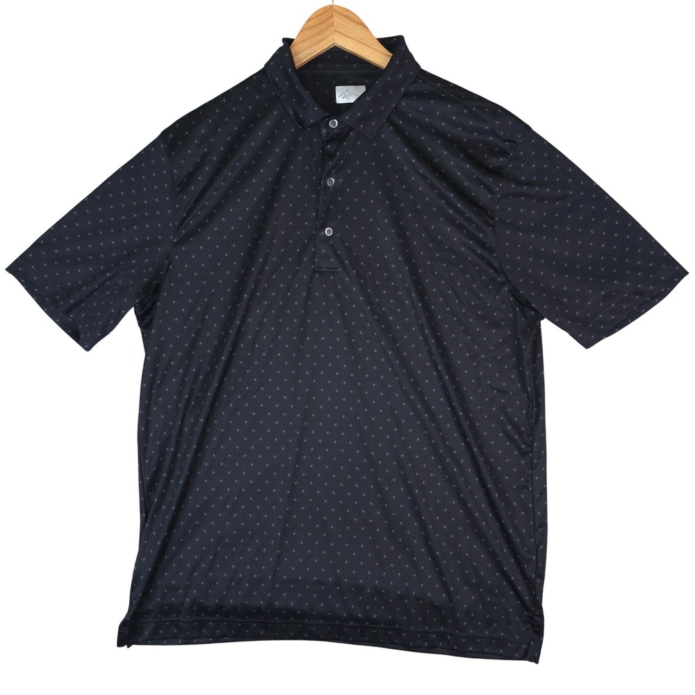 Greg Norman Polo Shirt Men LBlack ML75 PlayDry‎ Performance Golf Short Sleeve